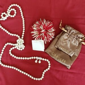 NWOT CaroLee  PAVE CAP DROP EARRING & STRAND